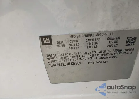 2018 Buick Lacrosse Essence z USA, uszkodzony, nr VIN 1G4ZP5SZ6JU128261